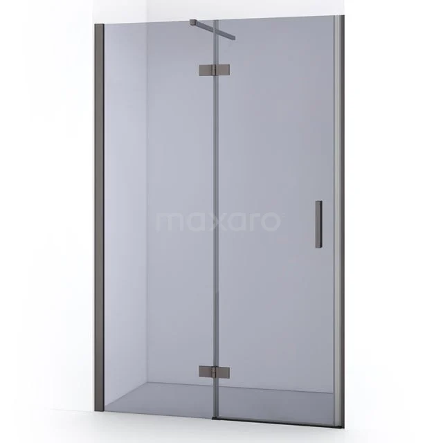 Diamond Douchedeur | 120 cm Zwart metaal Rookglas Draaideur DDB21661111ZM