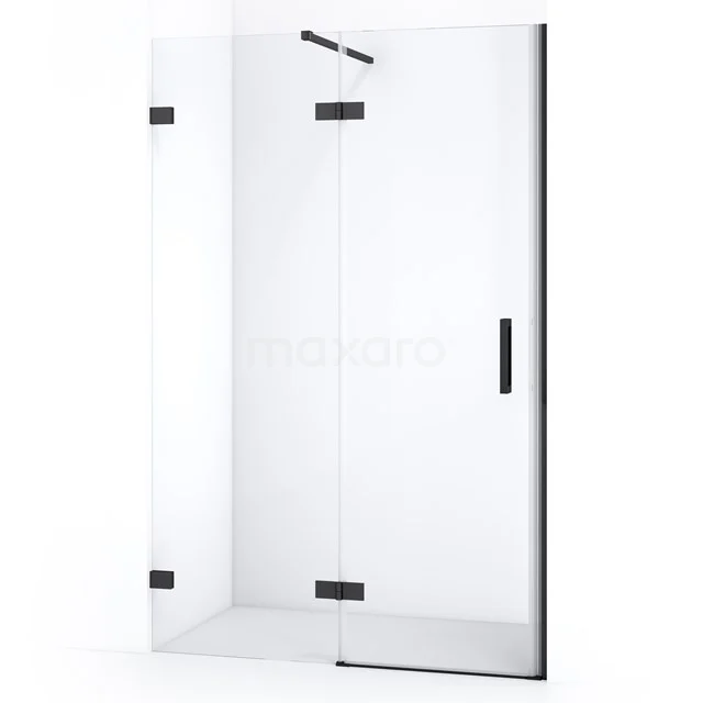 Diamond Shower door | 110 cm Black chrome Clear glass Pivot door DDB21651120BC