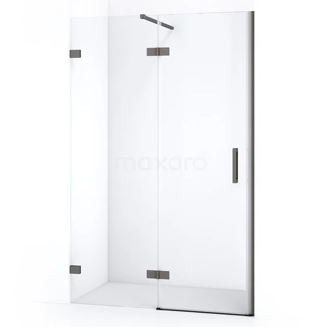Diamond Shower door | 110 cm Black metal Clear glass Pivot door DDB21651120ZM