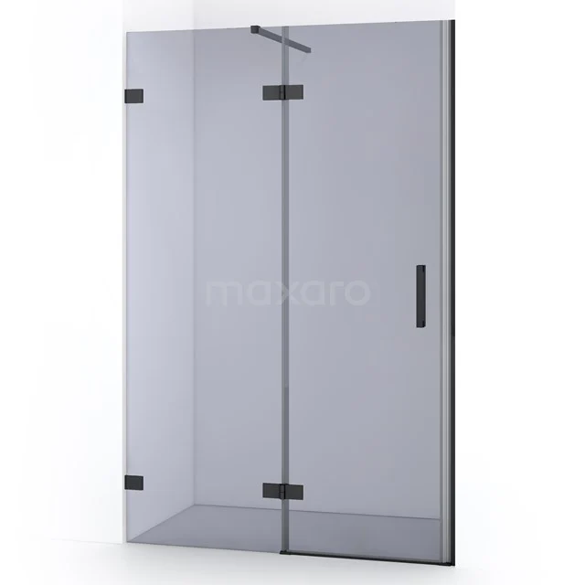 Diamond Shower door | 110 cm Black chrome Smoke glass Pivot door DDB21651121BC