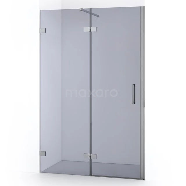 Duschtür Diamond 120cm Rauchglas Sicherheitsglas Chrom DDB21661121C Glas Duschwand mit matten metallischen Details, minimalistisches Design, perfekt für ein modernes Badezimmer.