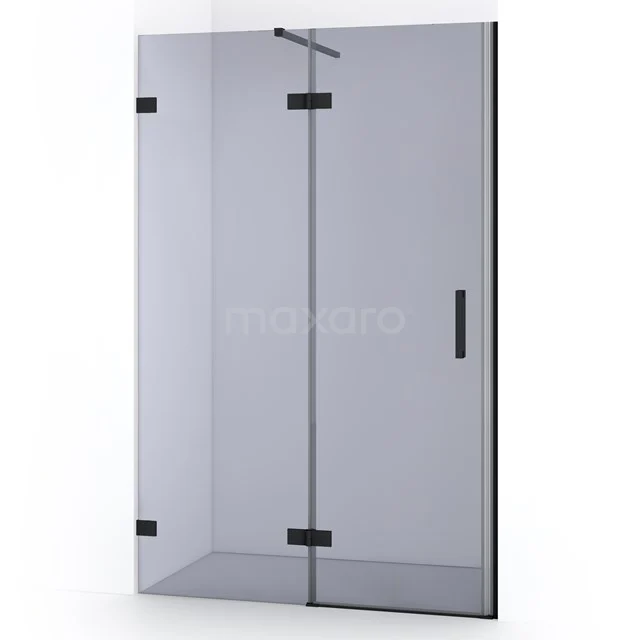 Diamond Shower door | 110 cm Matte black Smoke glass Pivot door DDB21651121MB