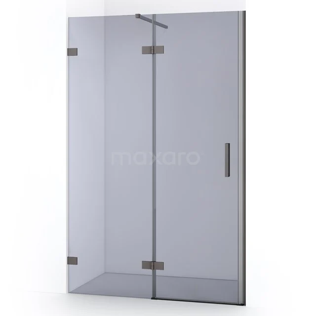 Diamond Shower door | 110 cm Black metal Smoke glass Pivot door DDB21651121ZM