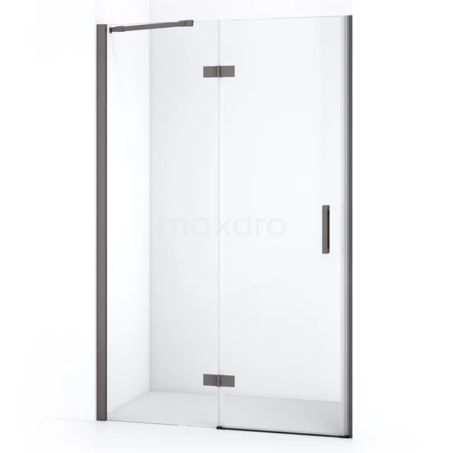 Diamond Douchedeur | 110 cm Zwart metaal Helder glas Draaideur DDB21651210ZMN