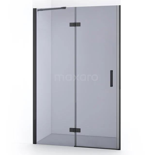 Diamond Shower door | 110 cm Black chrome Smoke glass Pivot door DDB21651211BCN