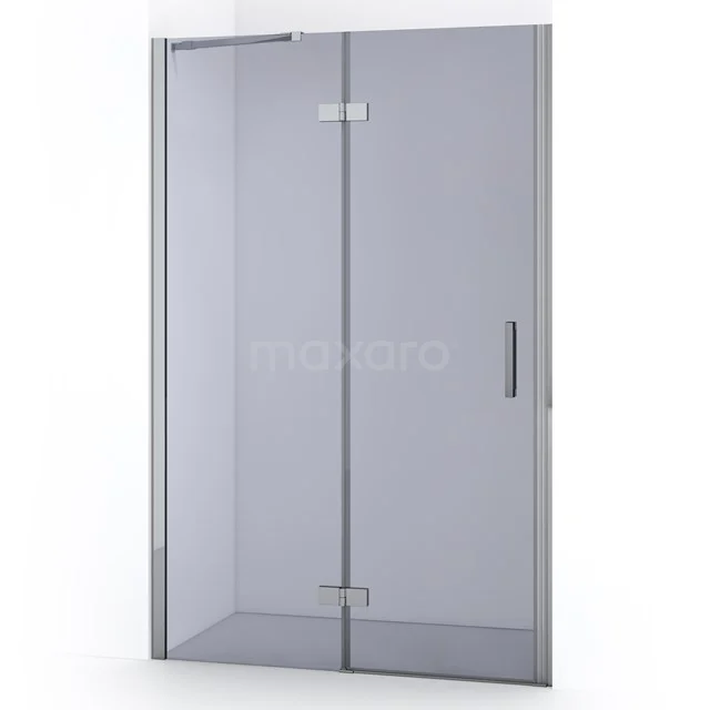 Glasene Duschtür mit silberfarbenem Aluminiumrahmen, elegantes Design geeignet für moderne Bäder.