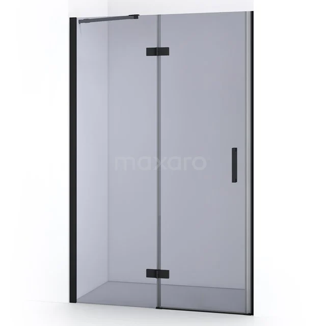 Diamond Shower door | 110 cm Matte black Smoke glass Pivot door DDB21651211MB
