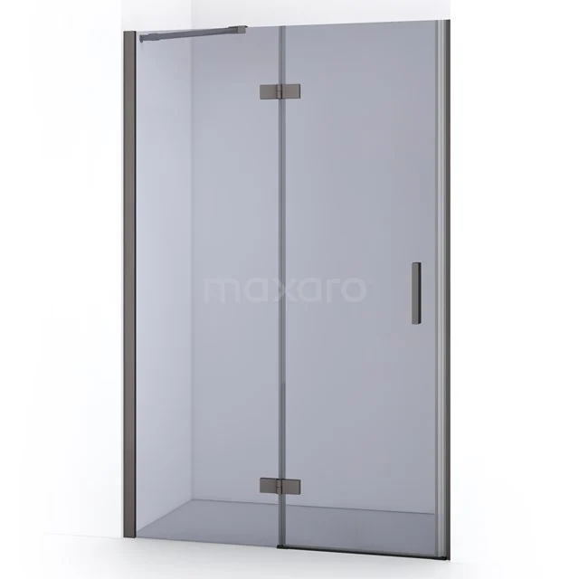 Diamond Shower door | 110 cm Black metal Smoke glass Pivot door DDB21651211ZMN