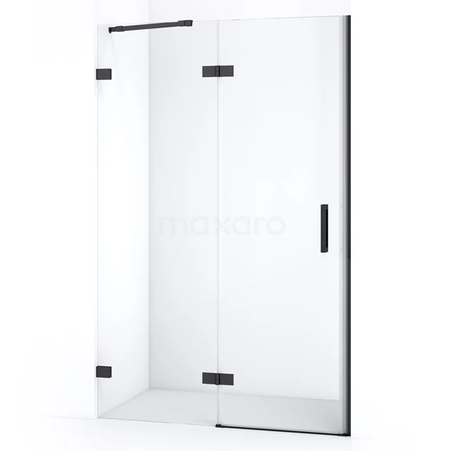 Diamond Shower door | 110 cm Black chrome Clear glass Pivot door DDB21651220BC