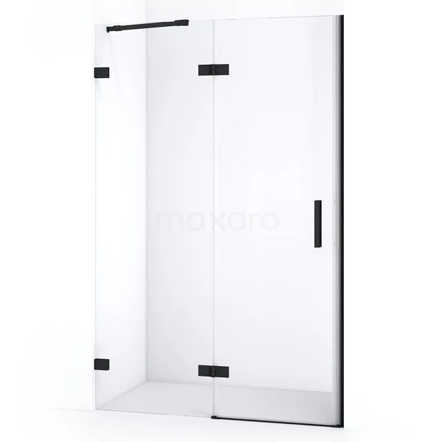 Diamond Shower door | 110 cm Matte black Clear glass Pivot door DDB21651220MB