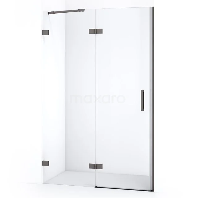 Diamond Douchedeur | 110 cm Zwart metaal Helder glas Draaideur DDB21651220ZM