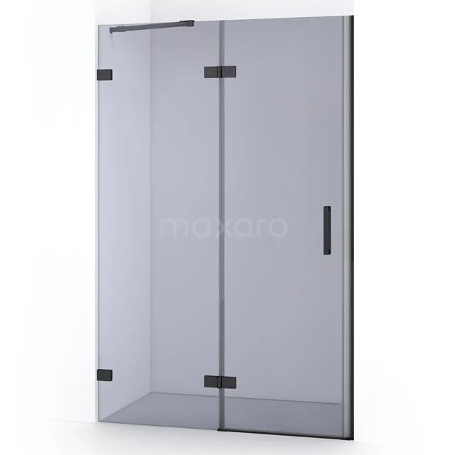 Diamond Shower door | 110 cm Black chrome Smoke glass Pivot door DDB21651221BC