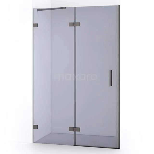 Diamond Shower door | 110 cm Black metal Smoke glass Pivot door DDB21651221ZM