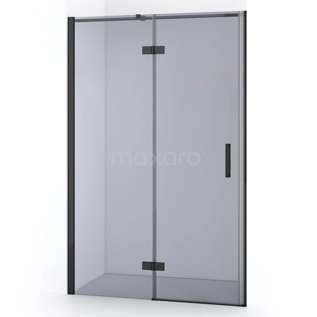 Diamond Shower door | 110 cm Black chrome Smoke glass Pivot door DDB21651311BCN