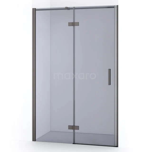 Diamond Shower door | 110 cm Black metal Smoke glass Pivot door DDB21651311ZMN