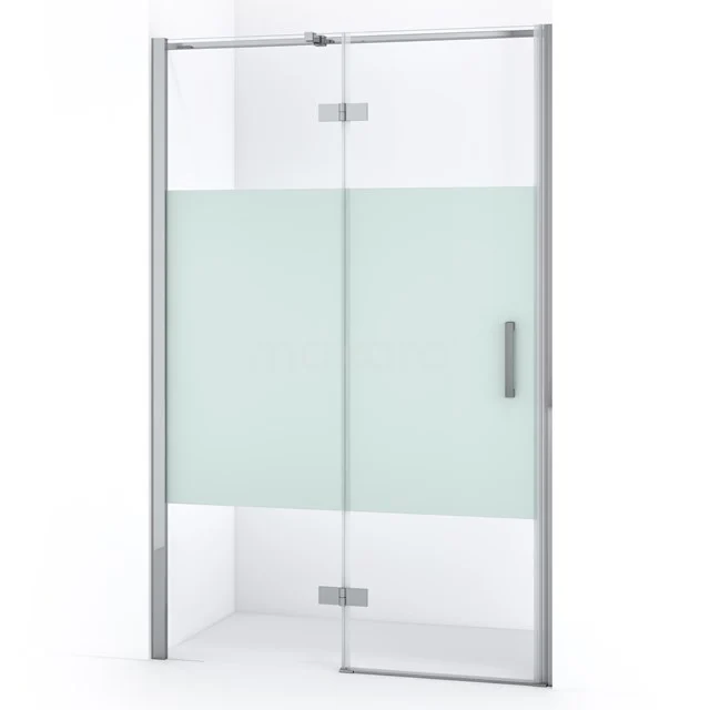 Diamond Douchedeur | 110 cm Chroom Helder met matte strook Draaideur DDB21651313C