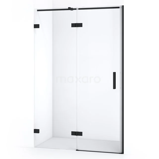 Diamond Shower door | 110 cm Matte black Clear glass Pivot door DDB21651320MB