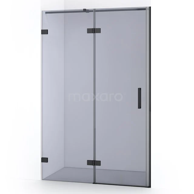 Diamond Shower door | 110 cm Black chrome Smoke glass Pivot door DDB21651321BC