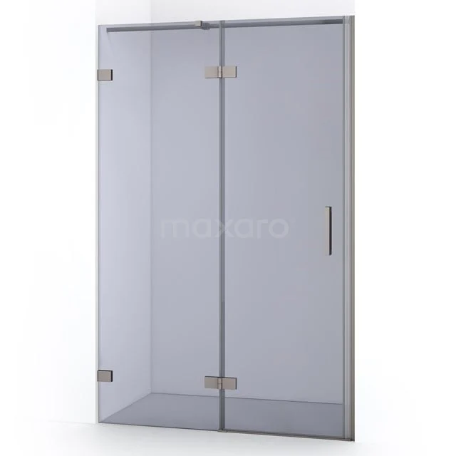 Duschtür Diamond 120cm Rauchglas Sicherheitsglas Gebürsteter Edelstahl DDB21661321BR Glas Duschtür mit Scharnieren, klarem Sicherheitsglas und metallischem Haltegriff, ideal für moderne Badezimmerdesigns.
