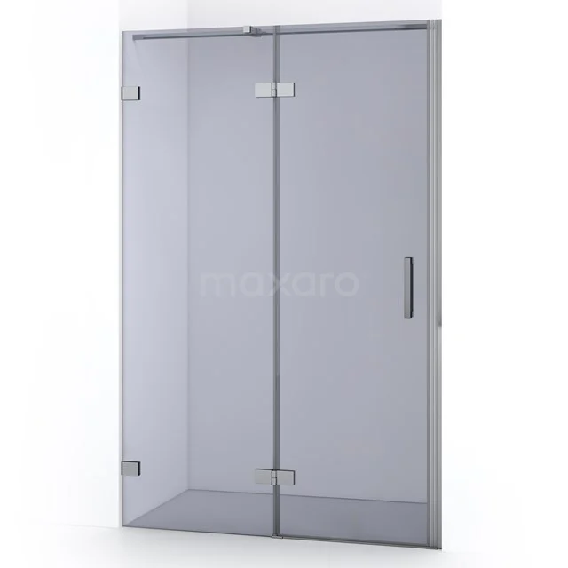 Diamond Shower door | 110 cm Chrome Smoke glass Pivot door DDB21651321C