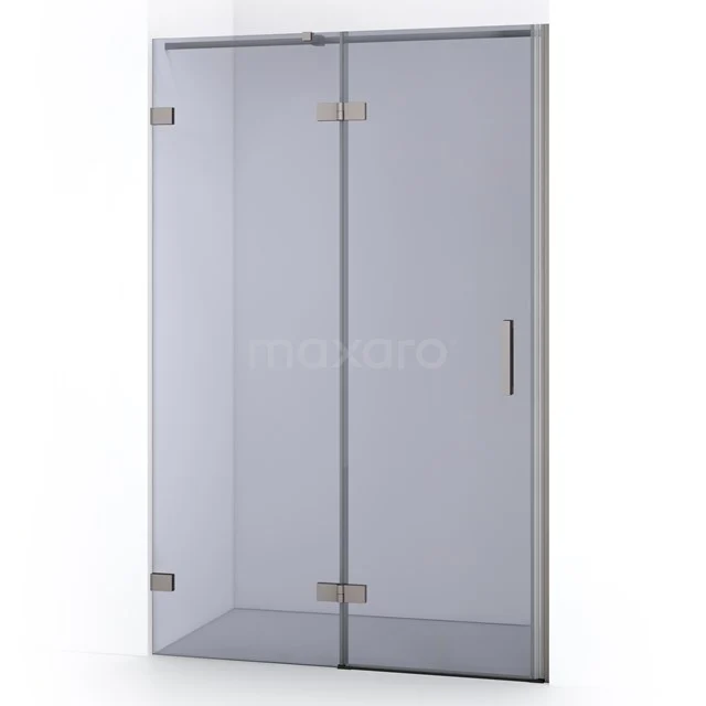 Diamond Shower door | 110 cm Black metal Smoke glass Pivot door DDB21651321ZM