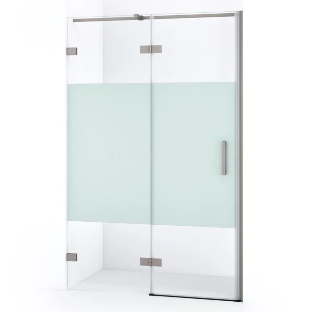 Diamond Shower door | 110 cm Black metal Clear with matt strip Pivot door DDB21651323ZM