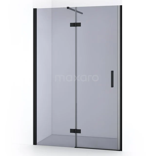 Diamond Shower door | 110 cm Matte black Smoke glass Pivot door DDB21652111MB