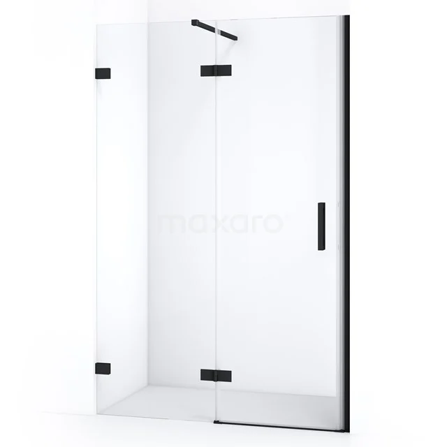 Diamond Shower door | 110 cm Matte black Clear glass Pivot door DDB21652120MB