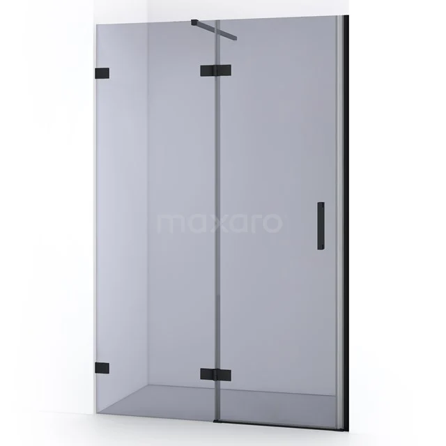 Diamond Shower door | 110 cm Matte black Smoke glass Pivot door DDB21652121MB