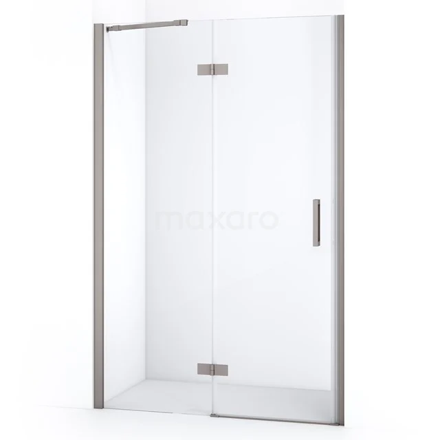 Glasene Duschtür mit silberfarbenem Rahmen, moderne Ausführung, ideal für eine stilvolle Badezimmer Einrichtung.