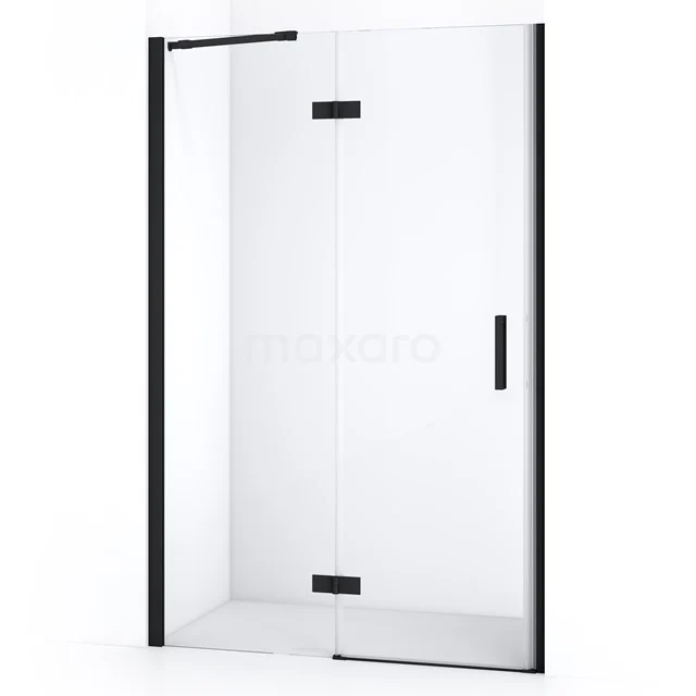 Duschwand mit Schwarz Profil, Klarglas, minimalistisches Design, ideal für moderne Bäder.