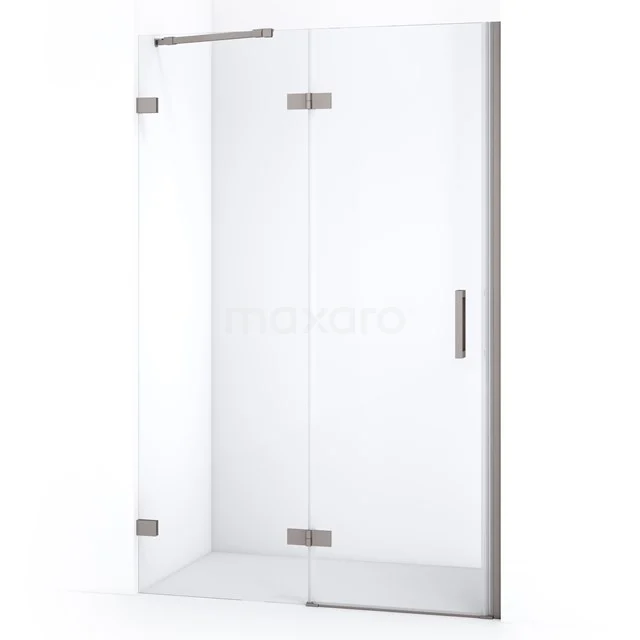 Diamond Duschtür | 110 cm Edelstahl Klarglas Drehtür DDB21652220BR Glasene Duschtür, transparent, Eckmodell mit Aluminium Scharnieren, ideal für moderne Bäder.
