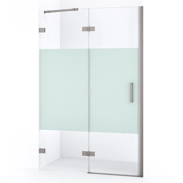 Diamond Shower door | 110 cm Stainless steel Clear with matt strip Pivot door DDB21652223BR