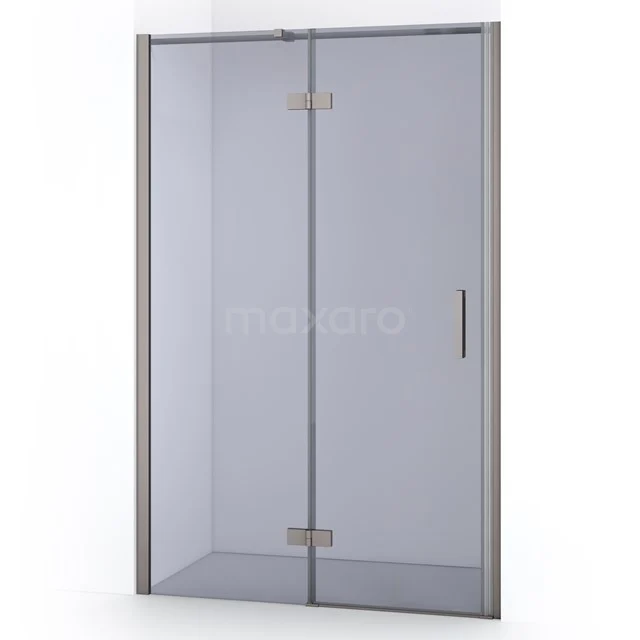 Diamond Duschtür | 110 cm Edelstahl Rauchglas Drehtür DDB21652311BR Glasene Duschtür mit mattem silbernem Rahmen, Drehtür und Haltegriff; ideal für eine moderne Badezimmergestaltung.