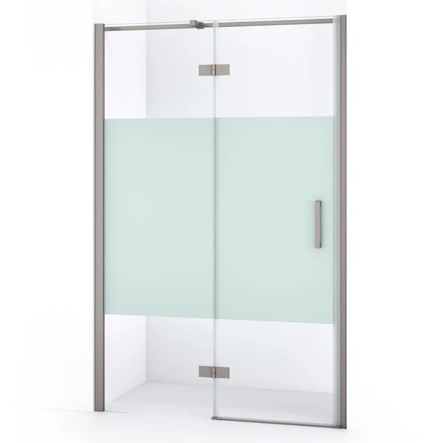 Diamond Shower door | 110 cm Stainless steel Clear with matt strip Pivot door DDB21652313BR
