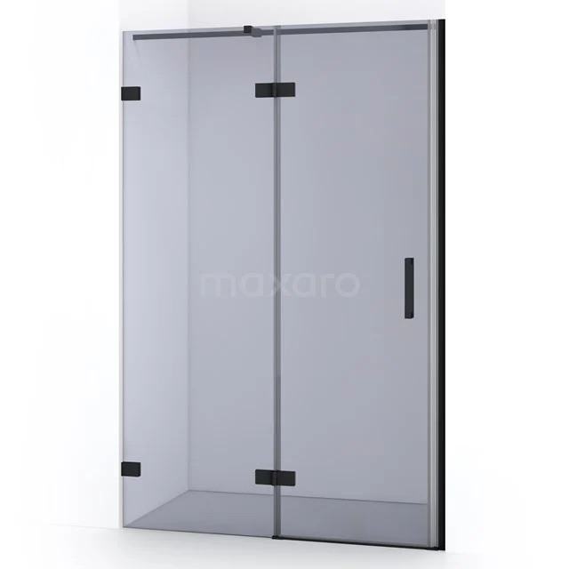 Diamond Shower door | 110 cm Matte black Smoke glass Pivot door DDB21652321MB