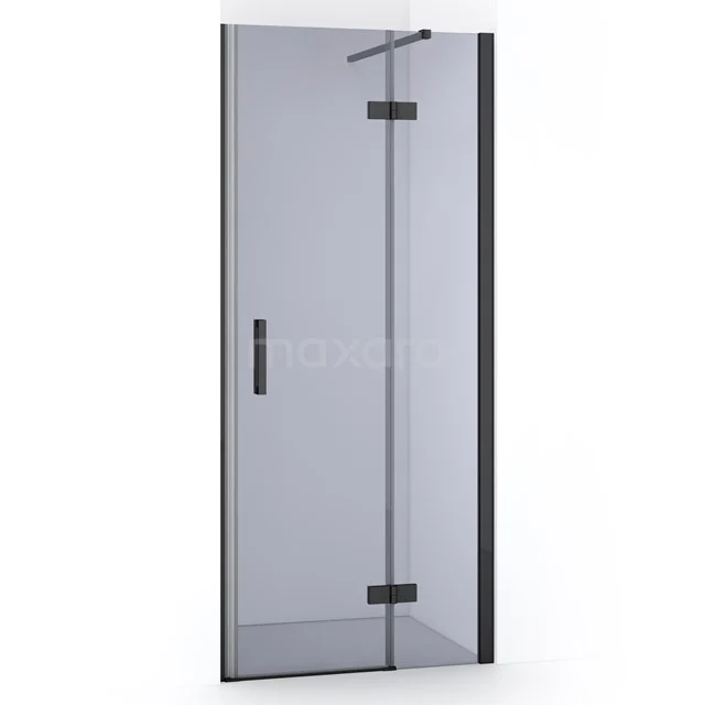 Diamond Shower door | 80 cm Black chrome Smoke glass Pivot door DDB22351111BCN