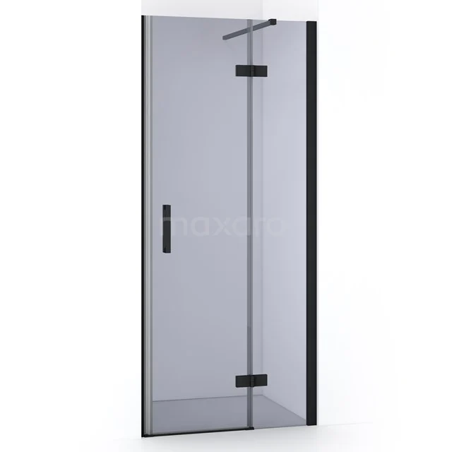 Diamond Duschtür | 80 cm Matt Schwarz Rauchglas Drehtür DDB22351111MB Duschtür aus Glas mit schwarzem Metallprofil, Drehtür-Design, ideal für einen modernen Badezimmerstil.