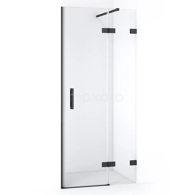 Diamond Shower door | 80 cm Black chrome Clear glass Pivot door DDB22351120BC