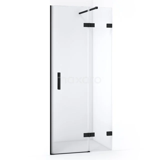 Diamond Shower door | 80 cm Matte black Clear glass Pivot door DDB22351120MB