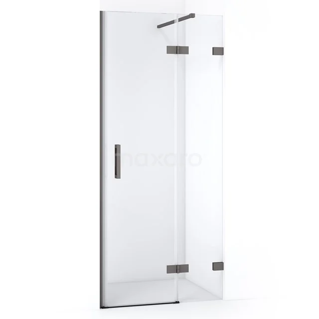 Diamond Douchedeur | 80 cm Zwart metaal Helder glas Draaideur DDB22351120ZM