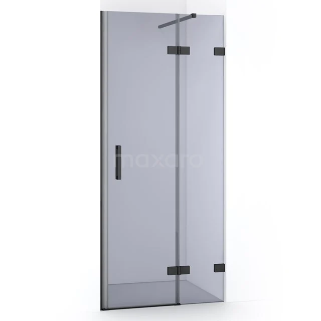 Diamond Shower door | 80 cm Black chrome Smoke glass Pivot door DDB22351121BC