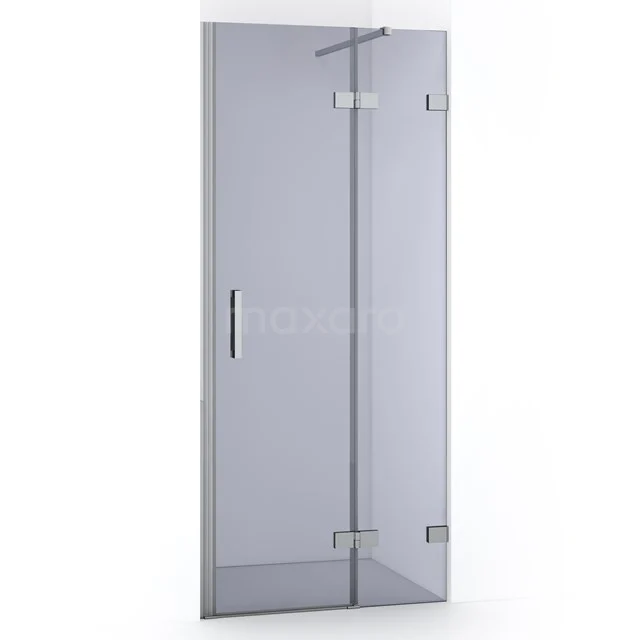 Diamond Shower door | 80 cm Chrome Smoke glass Pivot door DDB22351121C