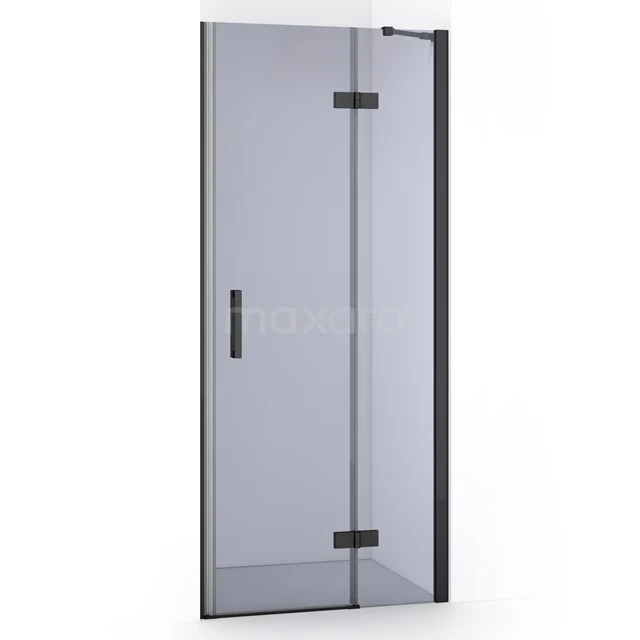 Diamond Shower door | 80 cm Black chrome Smoke glass Pivot door DDB22351211BCN