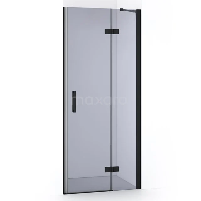 Diamond Shower door | 80 cm Matte black Smoke glass Pivot door DDB22351211MB
