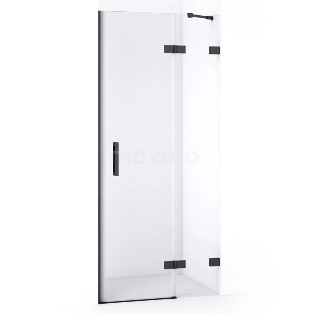Diamond Shower door | 80 cm Black chrome Clear glass Pivot door DDB22351220BC