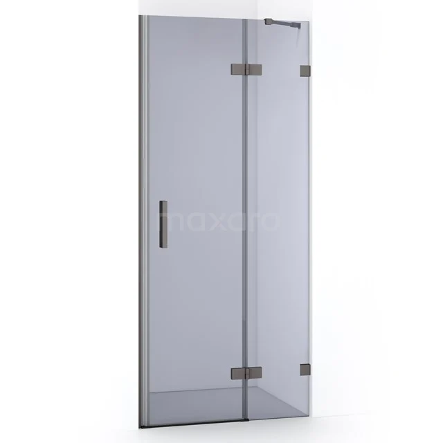 Diamond Shower door | 80 cm Black metal Smoke glass Pivot door DDB22351221ZM