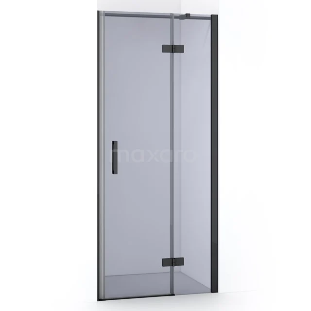 Diamond Shower door | 80 cm Black chrome Smoke glass Pivot door DDB22351311BCN