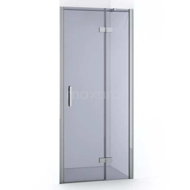 Glas Duschtür mit Aluminiumrahmen, Klarglas und Scharnieren; stilvolles Badezimmerdesign für moderne Duschräume.