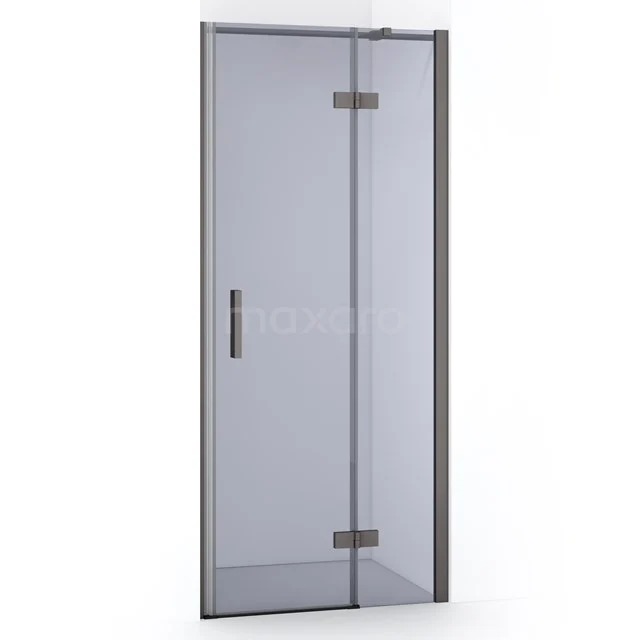 Diamond Shower door | 80 cm Black metal Smoke glass Pivot door DDB22351311ZMN